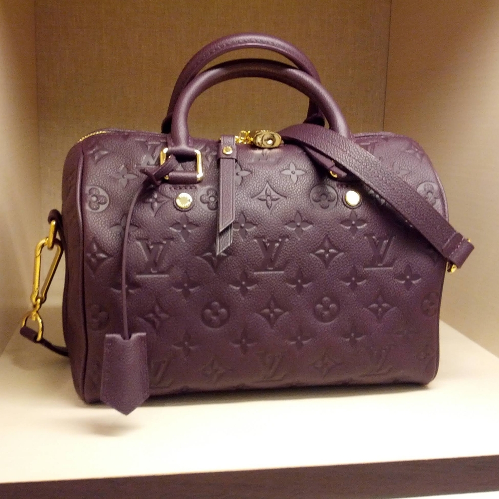Louis Vuitton Speedy Bandouliere 25 Monogram Empreinte Leather Aube M40765